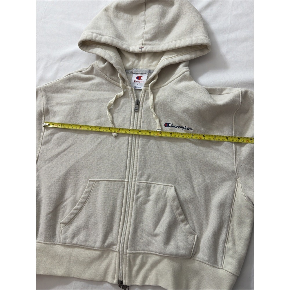 Champion Hoodie Women's Full Double zipup white Logo Size Large Cotton/Polyester - Picture 7 of 16